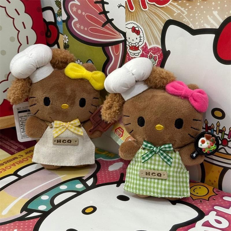 Decorador Bonito Sanrio Anime Olá Kitty Boneca De Pelúcia Brinquedo Chaveiro Saco Pingente ck Pele KT Gato Mochila Pendu