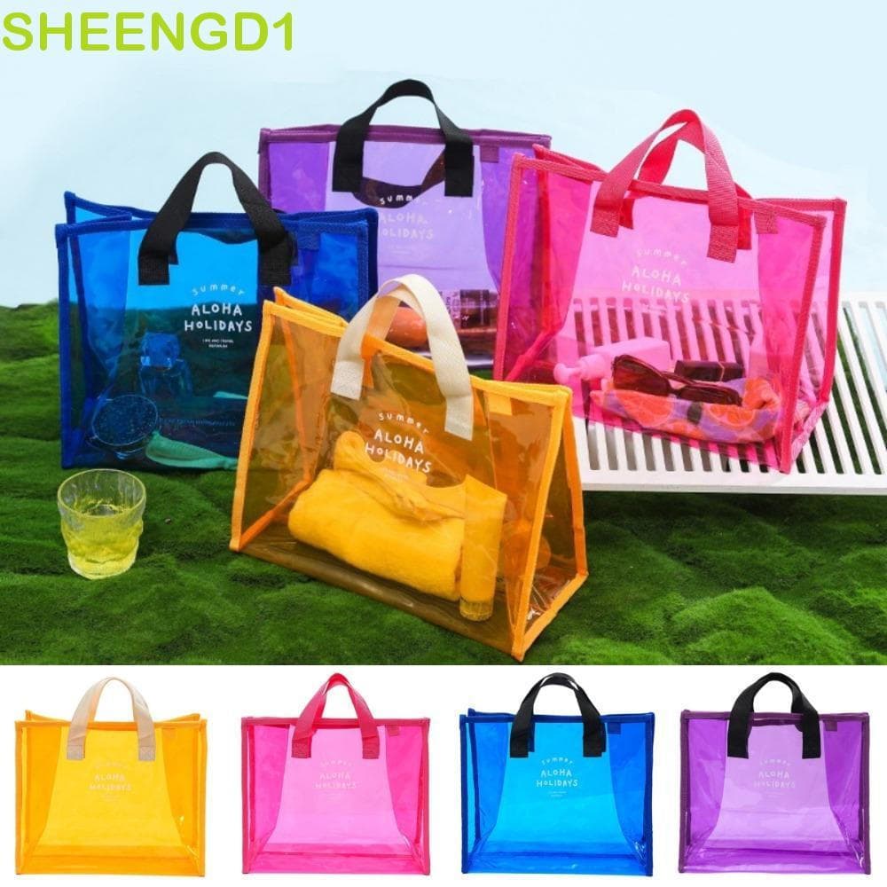 SHEENGD1 Bolsa De Armazenamento Para Natação , Cosmética De Praia Transparente Em PVC Maquiagem De Grande Capacidade
