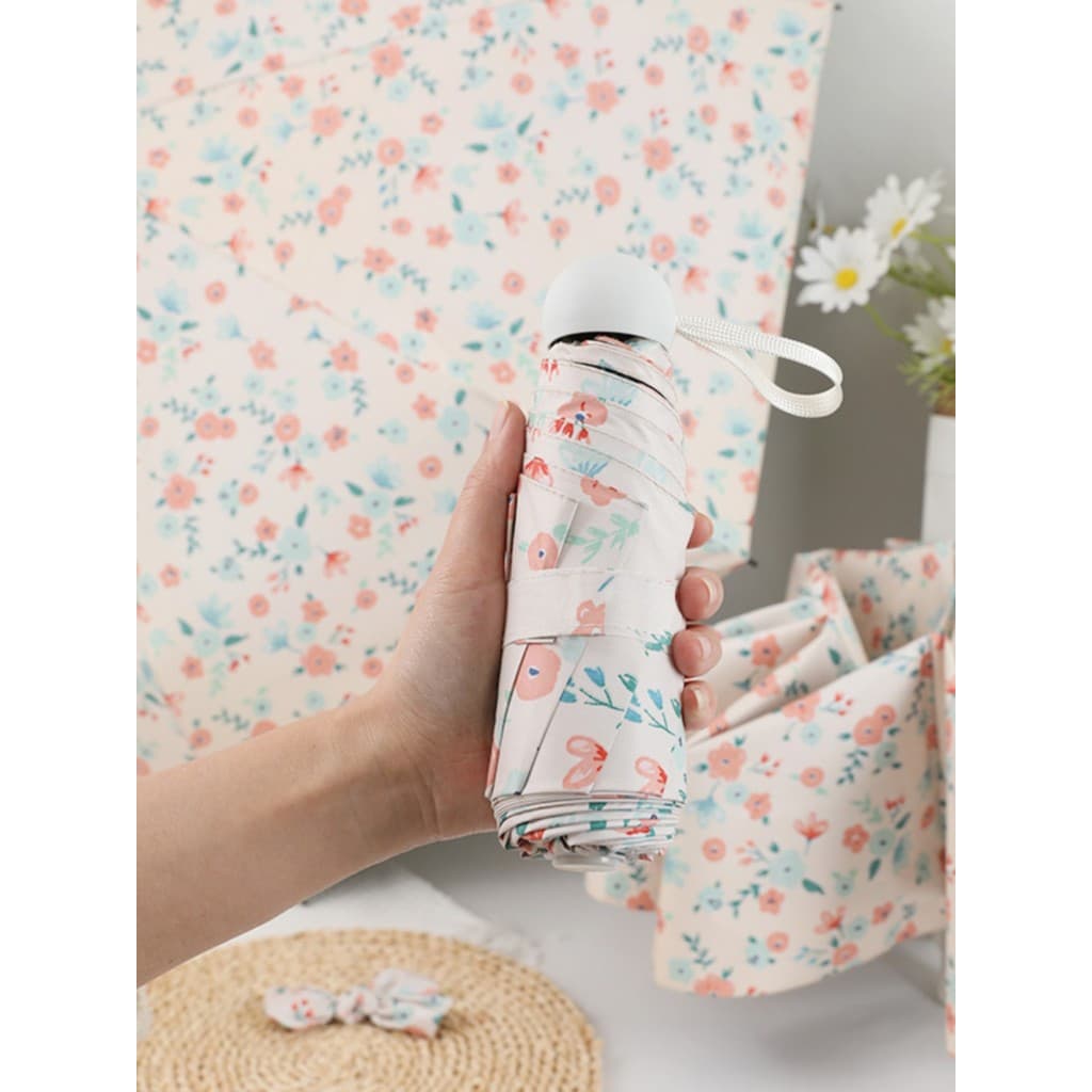 Guarda-chuva Floral francês feminino chuva ou chuva sol automático pequeno protetor solar portátil Anti-ultravioleta gua