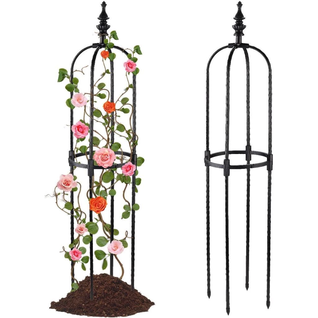 Treliça Obelisco Tower Garden, Suporte para Plantas de 90 cm de Altura, Treliças em Forma de U para Plantas, Arco de Tre