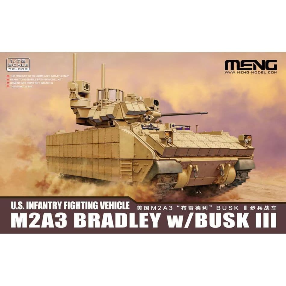 MENG 77005 Modelo de montagem adesiva 1/72M2A3 Bradley BUSK III Carruagem de infantaria