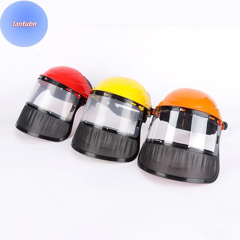 LANTUBN Jardim Aparador De Grama Erva Daninha Waer Capacete De Segurança Chapéu Com Máscara De Malha Facial Completa Par