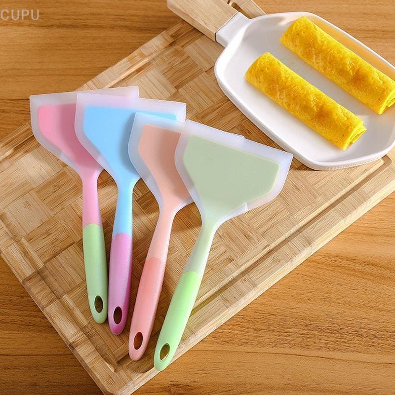 [CU] Espátula De Silicone Ferramenta Pá Antiaderente Utensílios De Cozinha Tamagoyaki Turner Omeletes Pan Turners Alimen