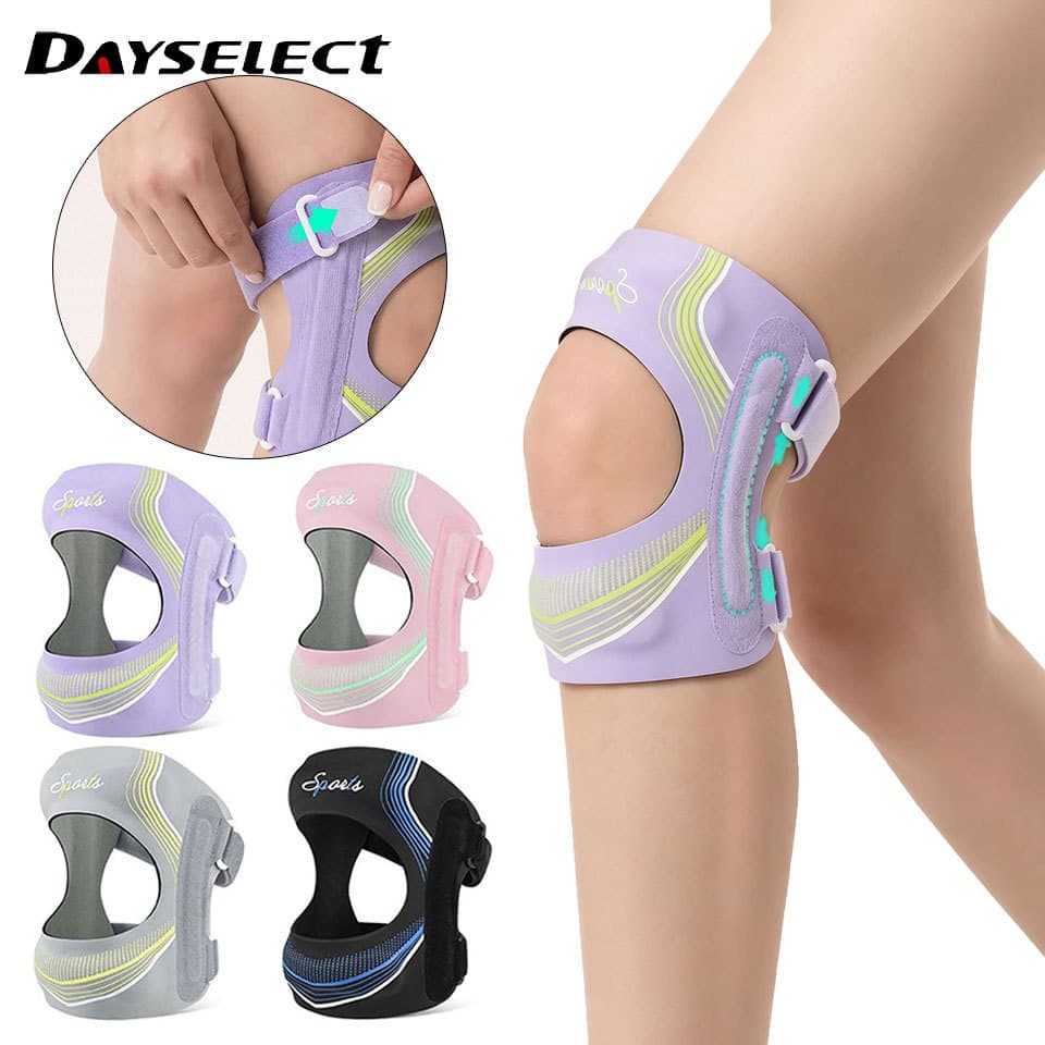 DAYSELECT 1 Peça Cinta Patelar Compressão Esportes Duplo Ajustável Basquete Ciclismo Suporte De Joelho