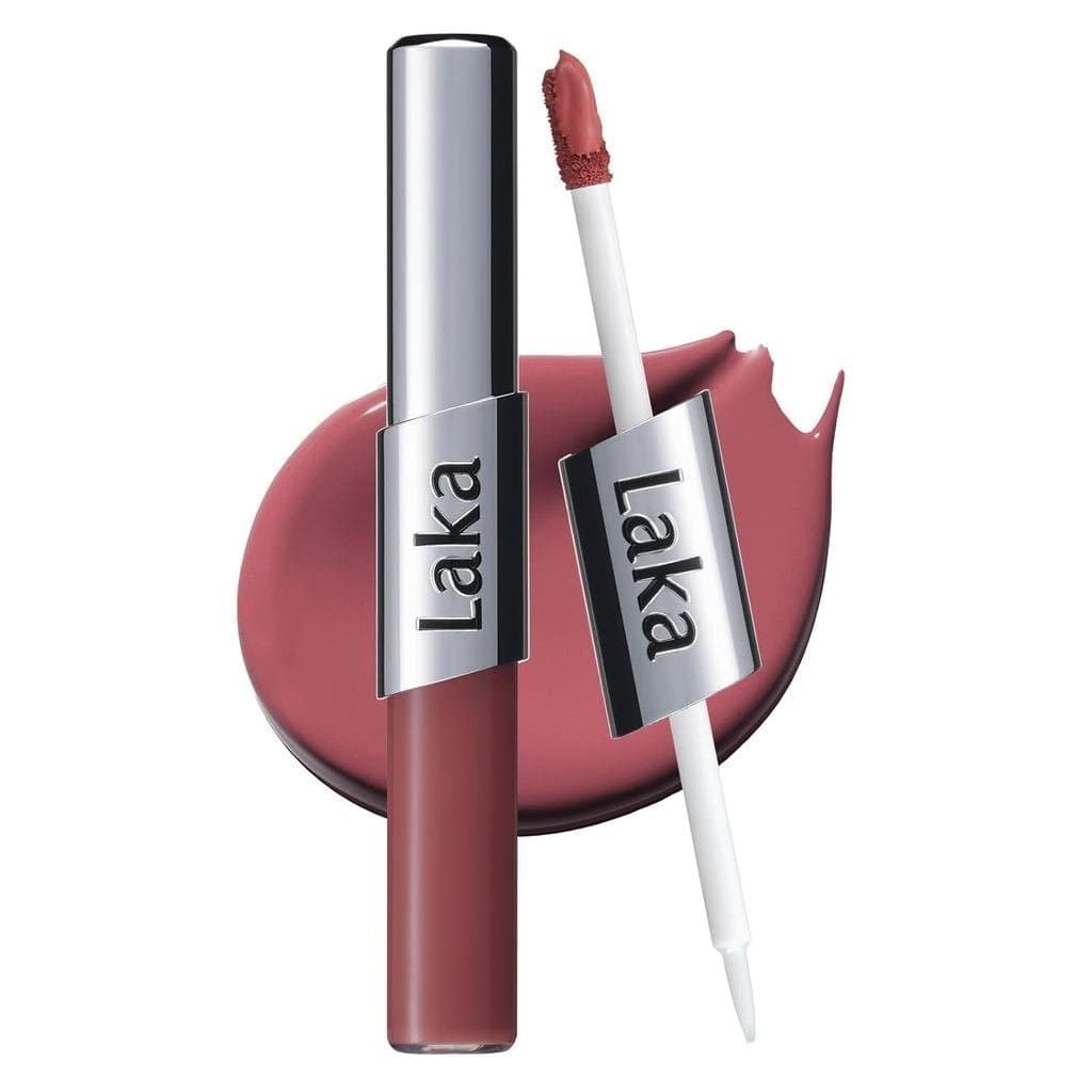 LakaPerfectTwinLip - Batom Líquido Matte de Dupla Ponta e Brilho Labial Transparente |   Cor duradoura por 12 horas, sem