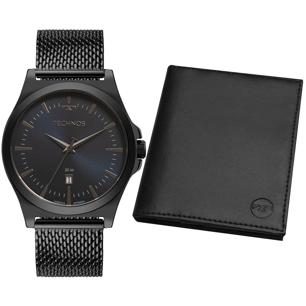 Kit Technos Masculino Steel Grafite - 2115NCDS/K1F