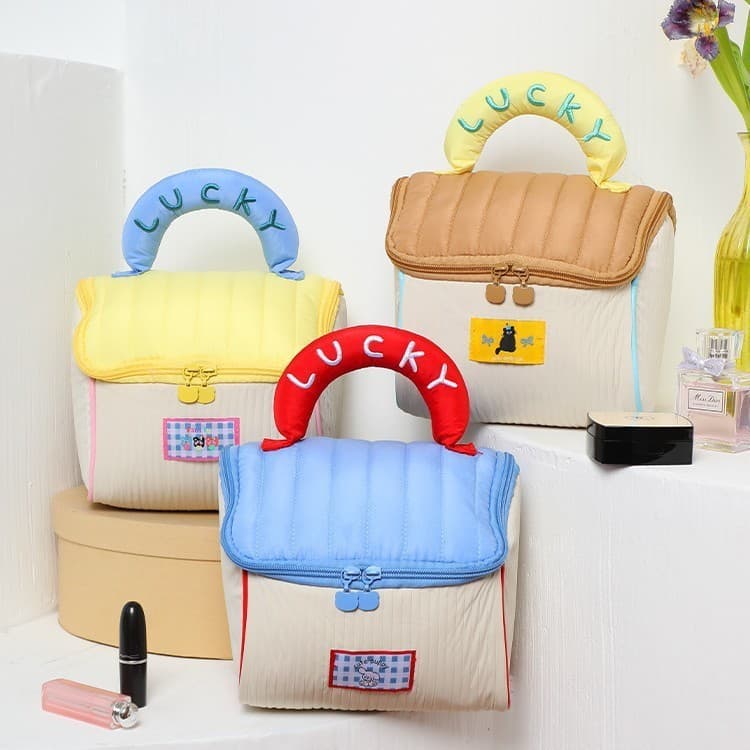 Casa bonito saco de cosméticos saco de armazenamento grande capacidade produtos de cuidados com a pele portátil portáti