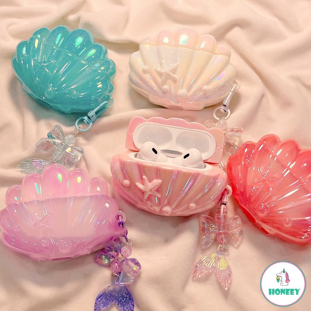 Bonito Escudo Glitter Fone De Ouvido Caso Para Airpods 1 2 3 4 Pro3 Pro2 Pro Charme Pingente Silicone