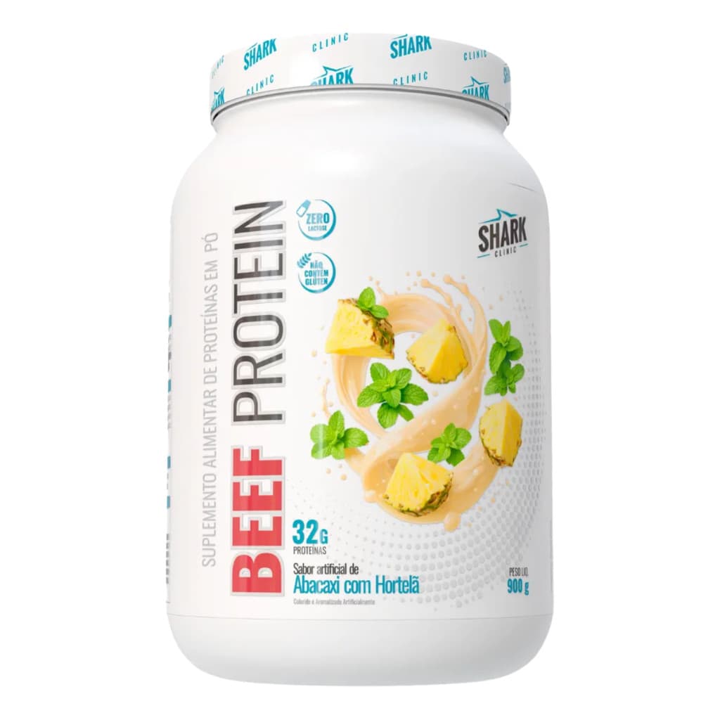 Proteína Isolada Beef Protein 900g Shark Pro - Zero Lactose Glúten Açúcar
