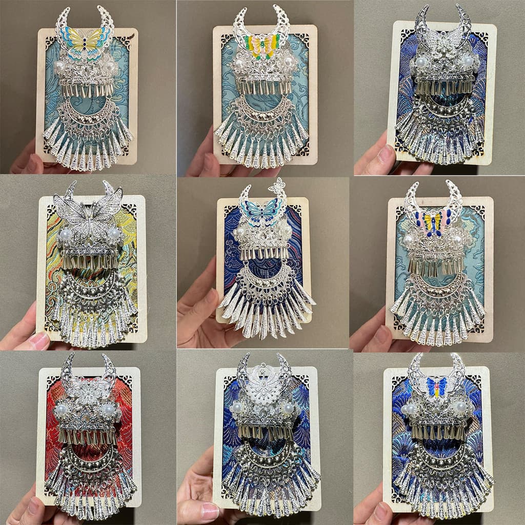 Guizhou Yunnan Miaozuo Miao prata característica Headwear Cultural criativo geladeira adesivos mil casa Miaozhai Guiyang