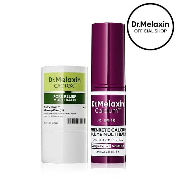 [Dr.Melaxin Oficial] Duo Firmador Multi-Poros Cactox & Colágeno com Efeito Refrescante de Cacto e Bastão para Cuidado do