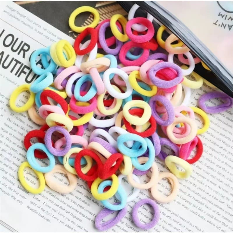 100 Pçs Meninas Faixas De Cabelo Elásticas Colorido Náilon Pequena Bandana Para Crianças Titular Rabo De Cavalo Scrunchi
