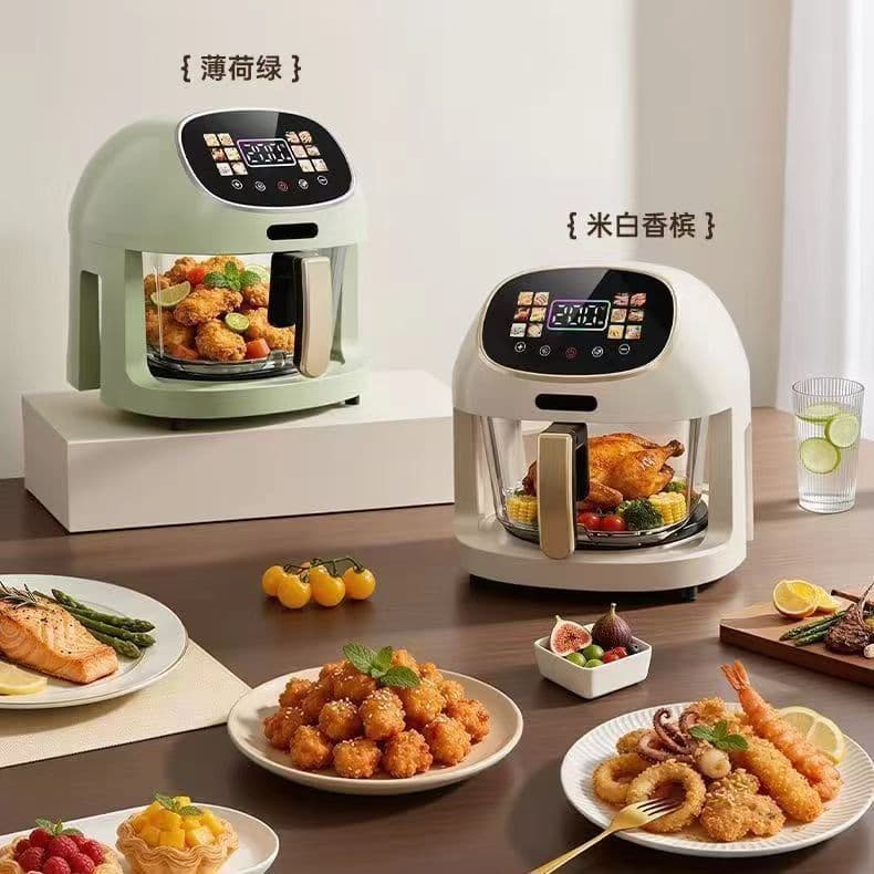 Fornecimento exclusivo transfronteiriço Fritadeira de ar visualizada Forno elétrico multifuncional doméstico Máquina mul