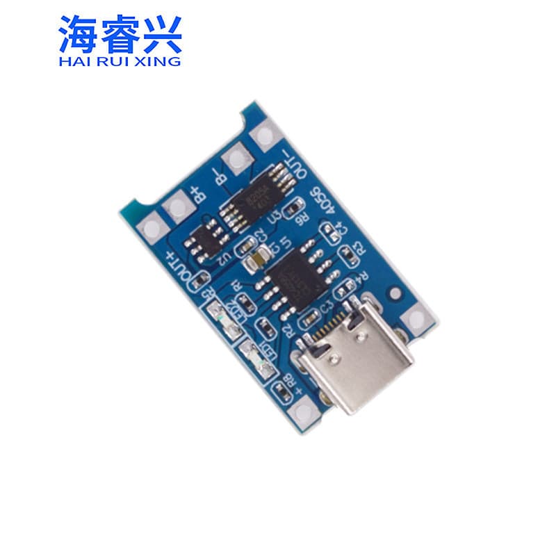 Módulo de placa de carregamento de bateria de lítio 1A, nova interface USB TYPE-C, proteção de carregamento dois em um I