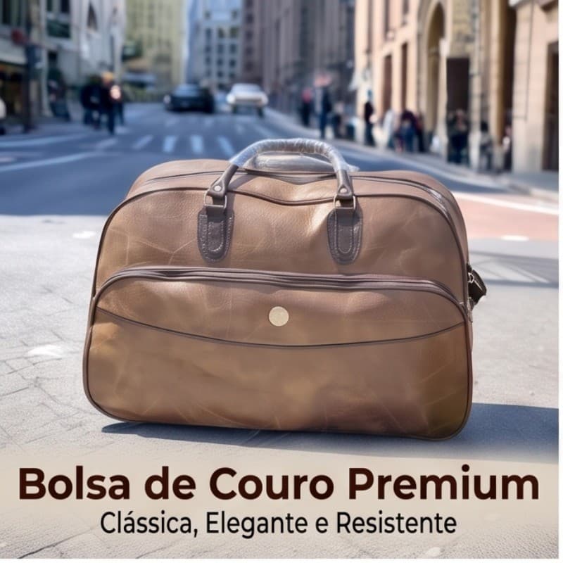 Bolsa de Viagem de Couro Legítimo Retro, Mala de Mão com Bolso Frontal, Ideal para Viagens e Trabalho, Marrom e Borgonha