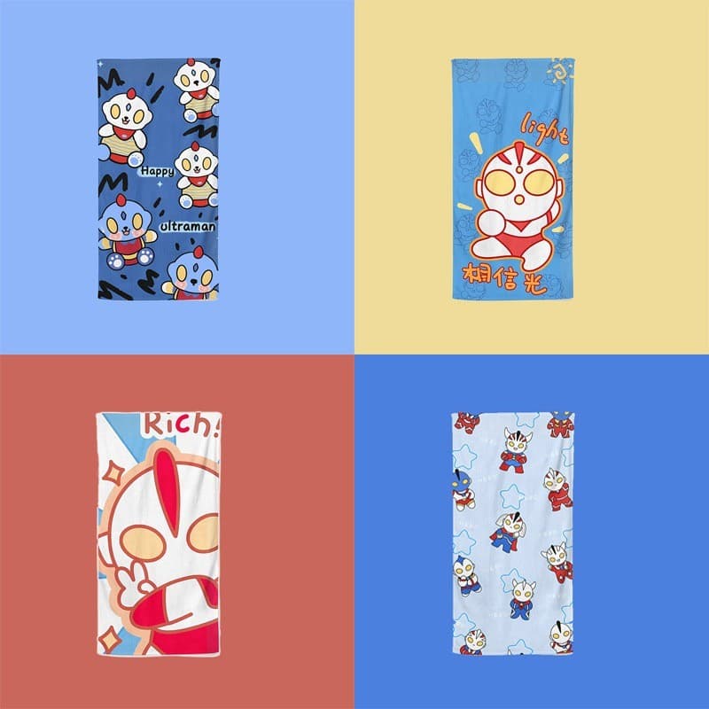 Ultraman Cartoon crianças toalha de banho de microfibra toalha de banho doméstico banheiro praia toalha de banho sem fia