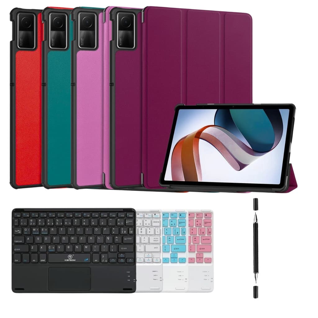 Capa Smart+ Película+ Caneta+ Teclado Touchpad Para Redmi Pad Se 11 Polegadas