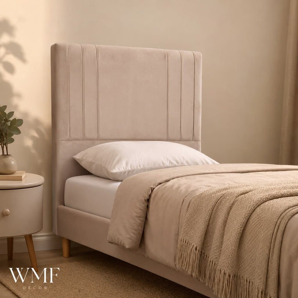 Cabeceira Solteiro Aquiles 90 cm Estofada Suede com Pés de Madeira - Moderna e Elegante