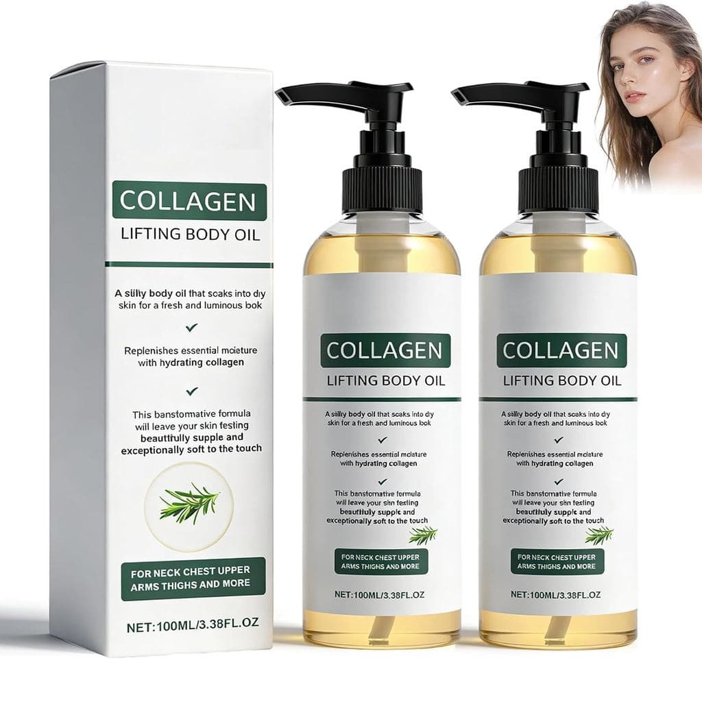 2PCS Óleo Hidratante de Colágeno para Corpo e Após o Banho, Óleo Corporal Antienvelhecimento e Hidratante, Leve e Não Ol