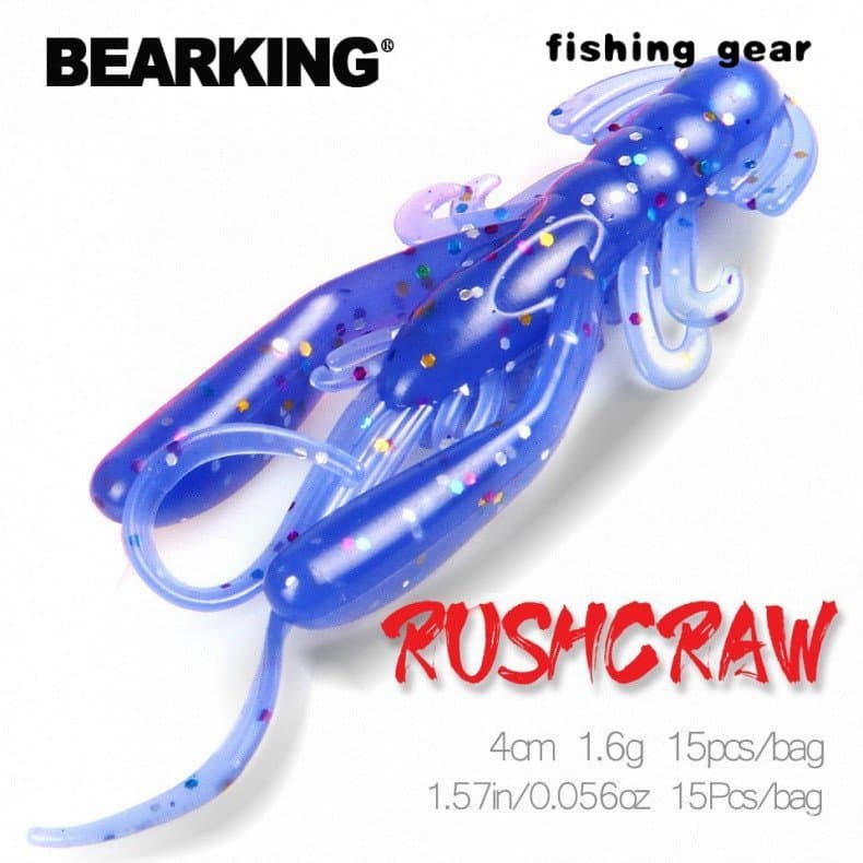 BEARKING 4cm 1.6g 15 peças/pacote Iscas de Pesca Isca Macia Camarão Isca Artificial para Predadores Jerkbaits para Lúcio