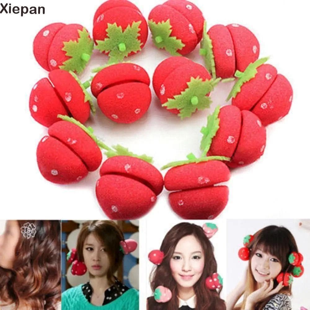XIEPANGO 6 Pcs Rolos De Esponja Rolos Modeladores De Cabelo Longo DIY Modelador De Morango De Ondulação Bouncy