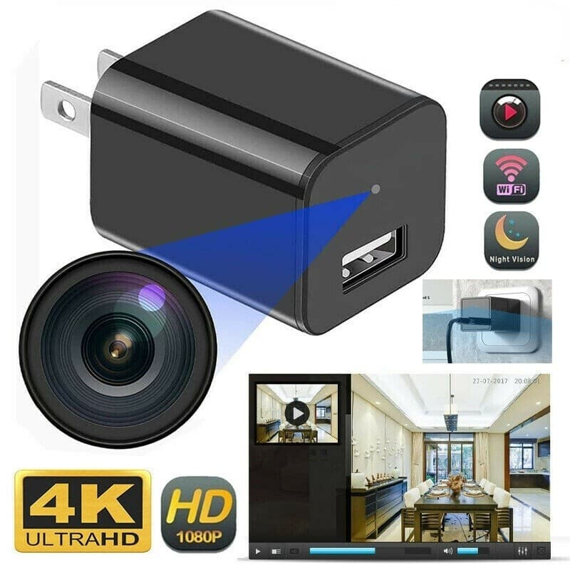 Mini Câmera HD 1080P Segurança Wifi Nanny Cam Adaptador De Carregador De Parede USB Plug