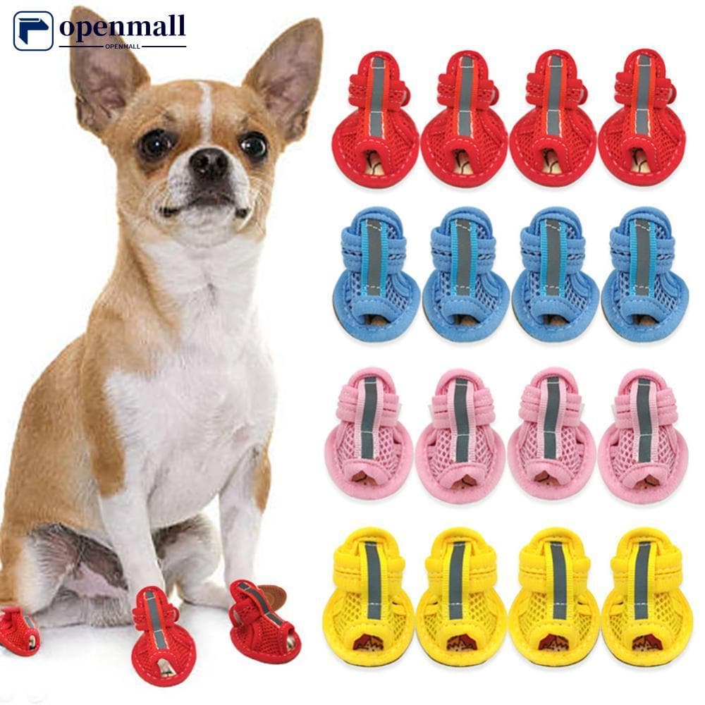 Sandálias De Malha Respirável Para Cães Pequenos , Sapatos Animais De Estimação De Verão Com Sola Elástica Antiderrapant
