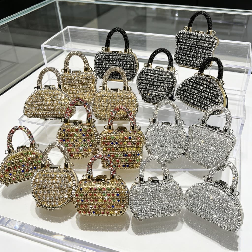 Bolsa transversal, bolsa de mão, bolsa de noite, carteira, bolsa com aplicações de diamantes, bolsa transversal San Niu