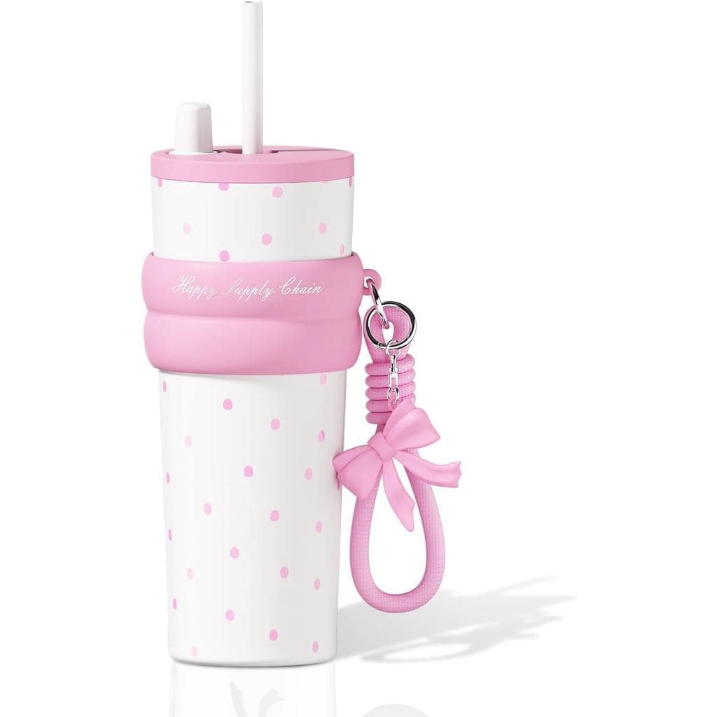 Copo Isolado à Prova de Vazamentos SDGA+ de 24oz com Tampa e Canudo, Copo de Café Reutilizável em Aço Inoxidável
