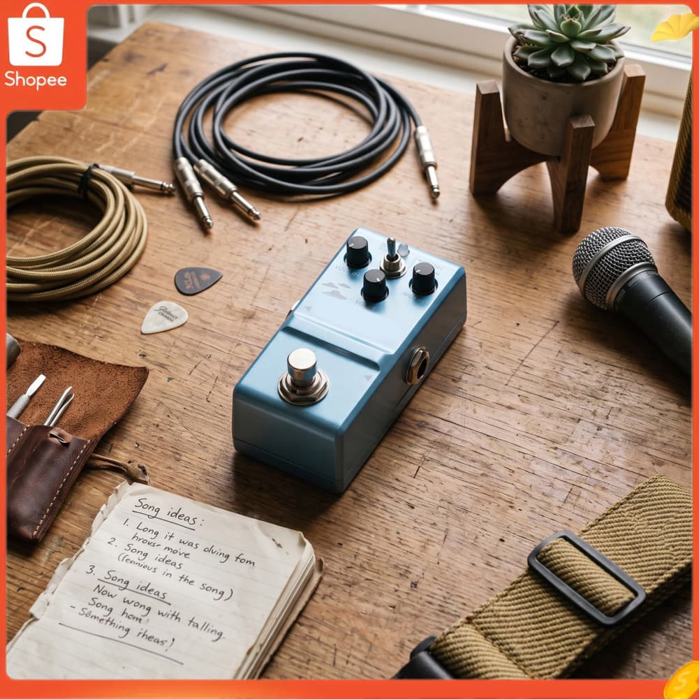 audiohome01.br Fuzz Pedal Guitarra Elétrica Vintage Distortion Compact Metal Dual Mode Effect