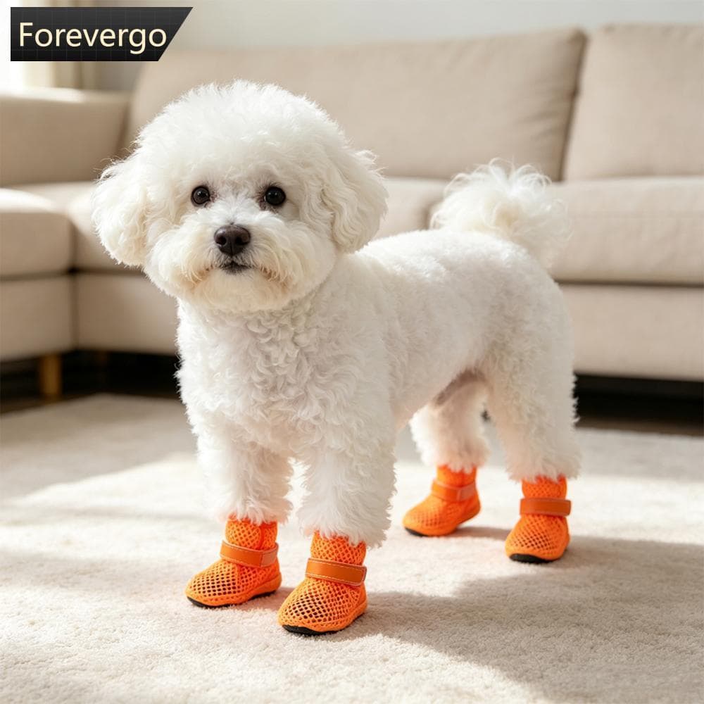 FOREVERGO Sapatos De Malha Respirável Para Cães Pequenos Sola Macia Antiderrapante Botas Animais De Estimação Primavera