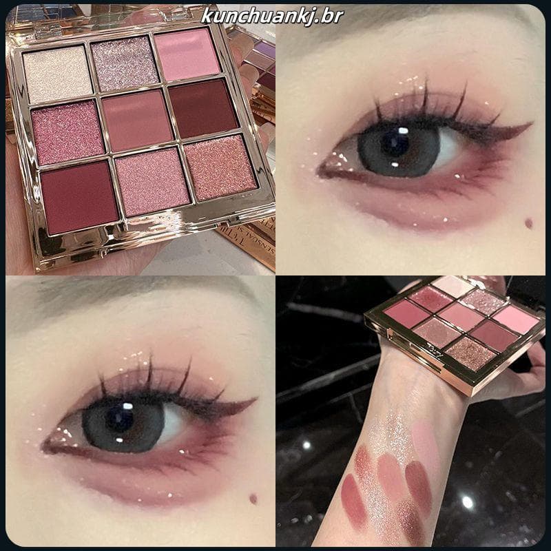 3095 Coleção de pessoas Strobe Extravagante Filha Rosa Paleta de sombras de nove cores Baixa saturação Rosa Névoa Vermel