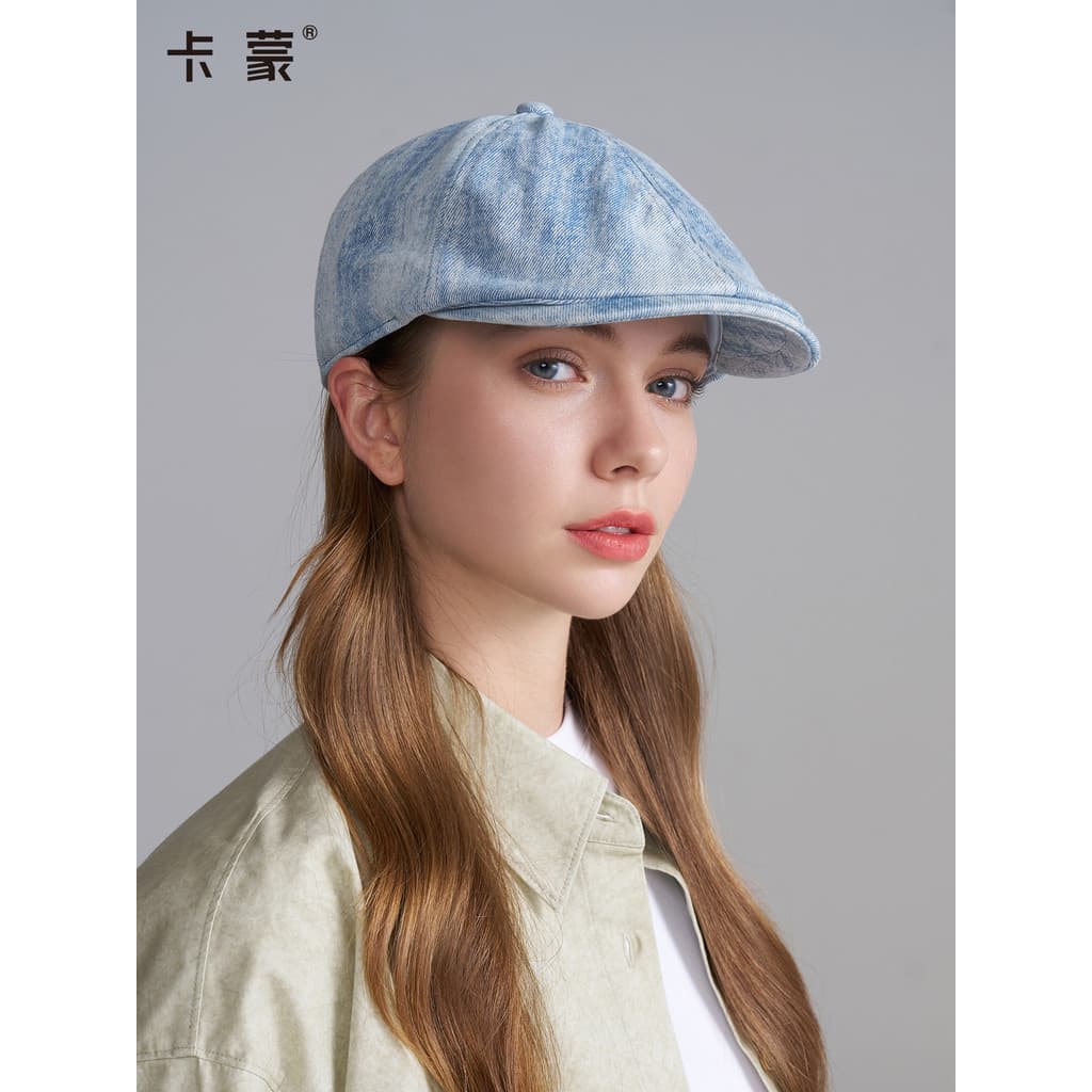 Camon 2025 outono novo estilo Cowboy frente chapéu feminino moda Retro boné boina estilo britânico pintor chapéu