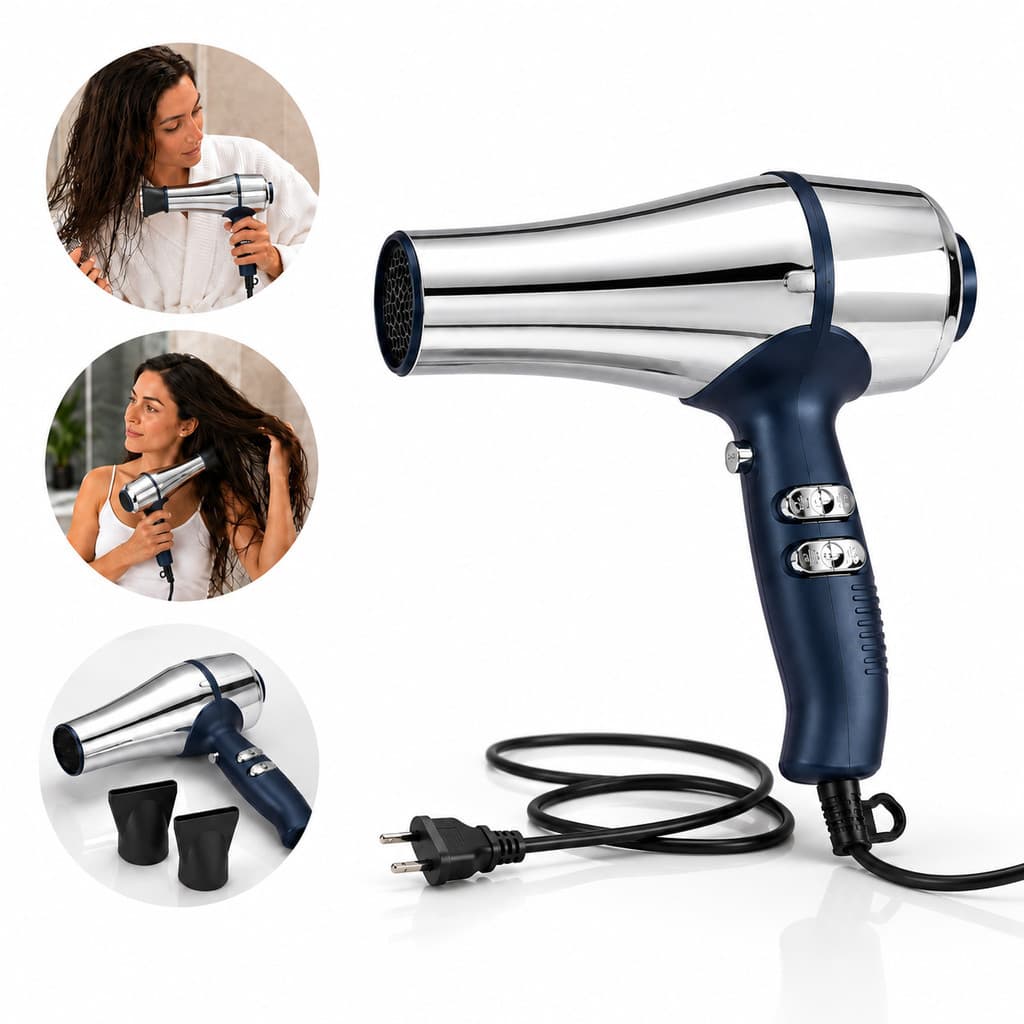 Secador Profissional Potente 1800W 110V com 2 Bicos Concentradores