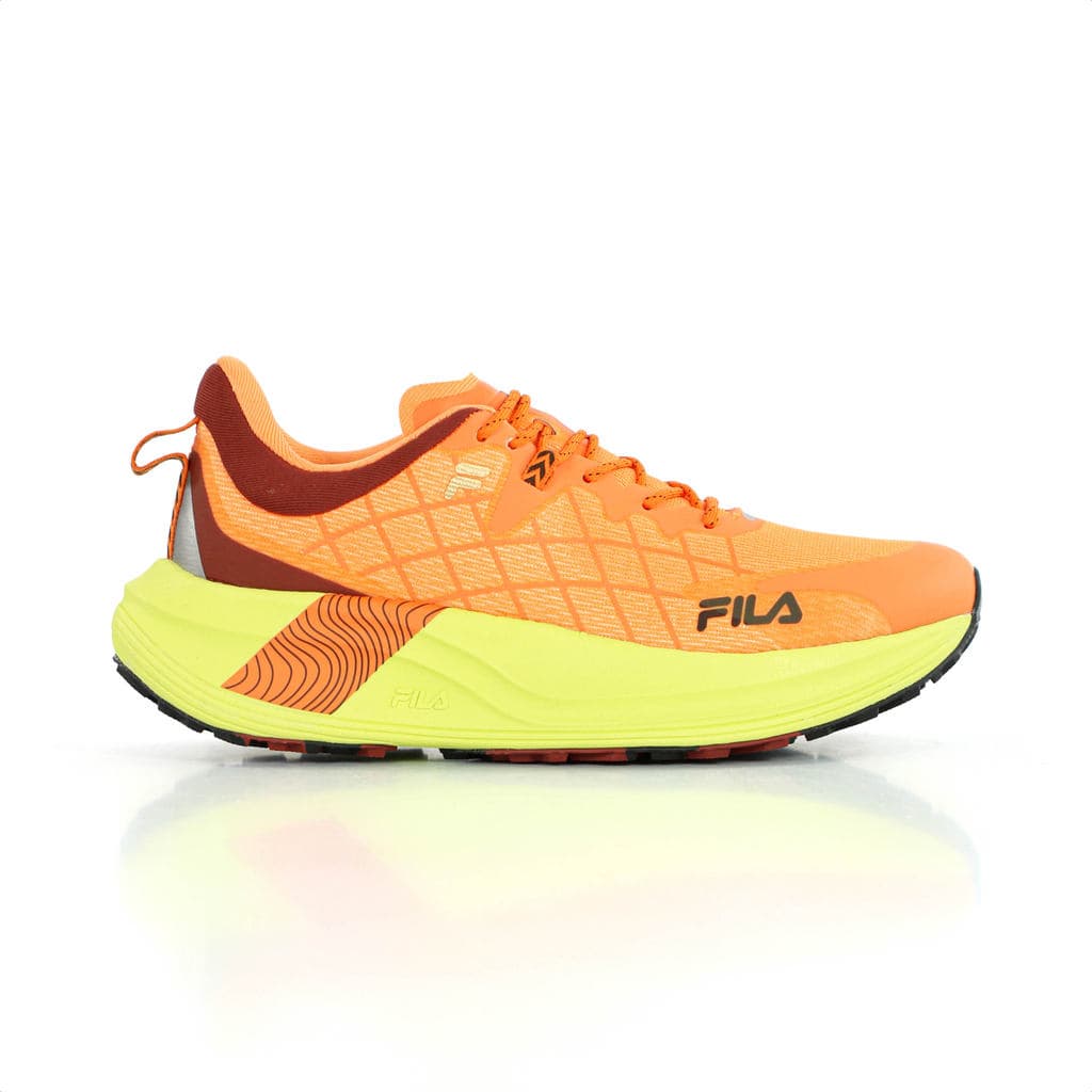 Tênis Fila Racer Skytrail Laranja Marrom e Verde Limão - Masculino