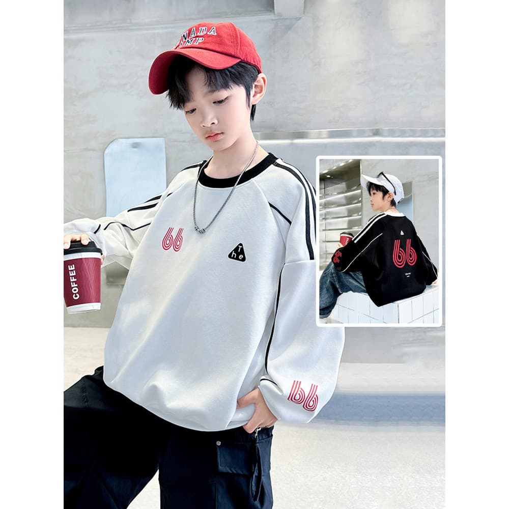Crianças roupas meninos moletom street Wear roupas esportivas primavera 2026 novo estilo grandes meninos camisa de fundo