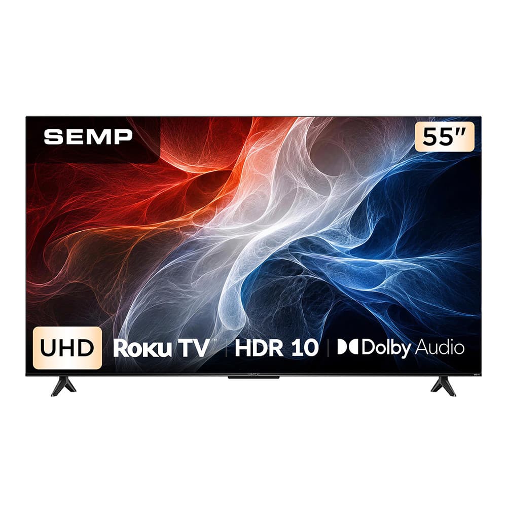 Smart TV Semp 55 Polegadas LED 4K S62R Roku TV Wi-Fi HDR10 Dolby Audio Brilho até 270 Nits 55S62R