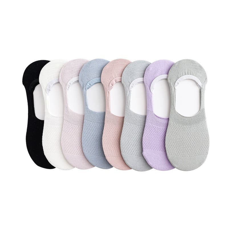 Datang meias D528 meias invisíveis meias barco malha oca respirável boca rasa Silicone antiderrapante meias de algodão d
