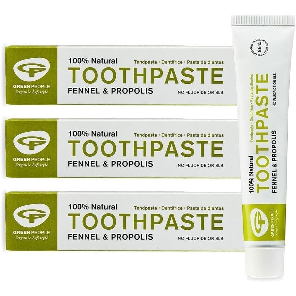 Pasta de Dente Green People com Funcho e Própolis - Pasta de Dente 100% Natural Sem Menta para Gengivas Sensíveis - Sem