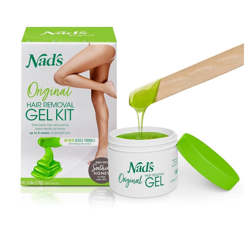 Kit de Cera Depilatória Natural Original da Nad, Kit de Depilação para o Corpo Inteiro, Cera Depilatória com Bandas, Fór