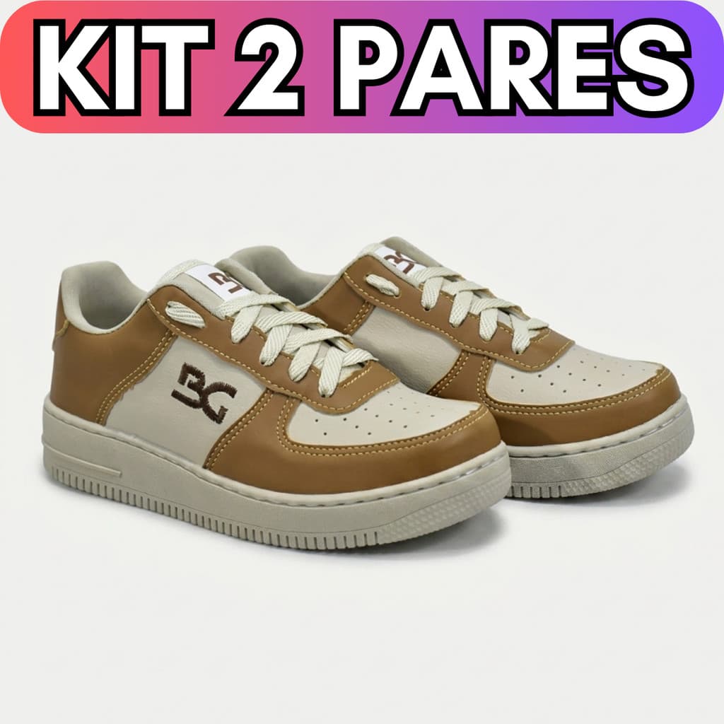 Kit 2 Tênis Feminino Casual  Confortável Macio Antiderrapante Costurado  Menina Mulher 27 a 39