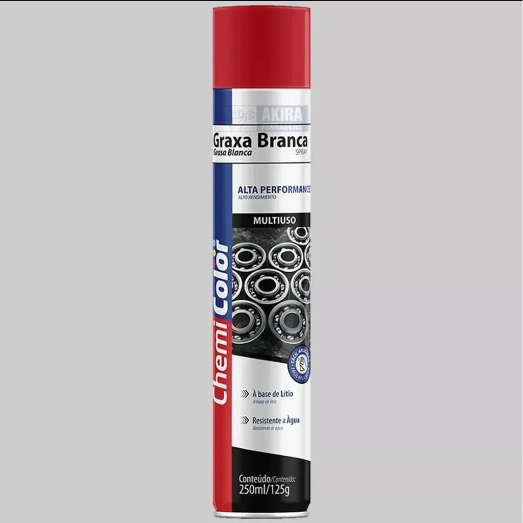 Graxa Litio Spray Branca 250ml Chemicolor