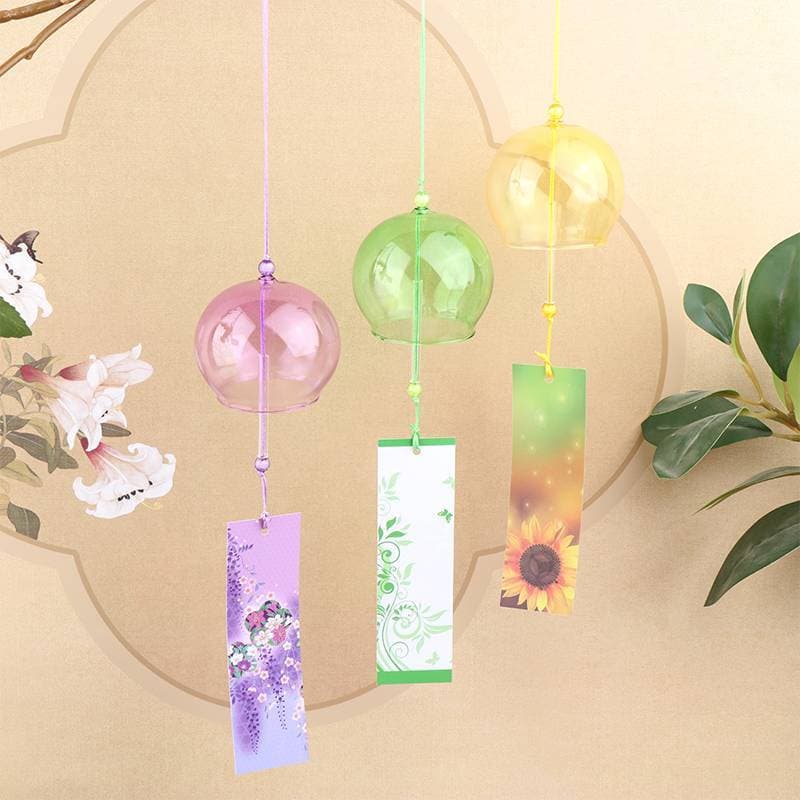 Sinos De Vento Novo Artesanal Vidro Carrilhão Presente De Aniversário Natal Decorações Para Casa Estilo Japonês