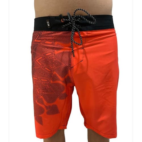 Bermuda Água Mcd Masculina Mandala Skull Preta Vermelho
