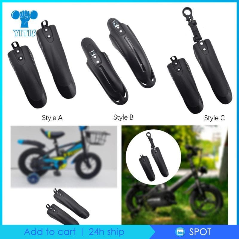 [Yitis] Conjunto De Guarda-Lamas De Bicicleta Em PVC Dianteiro Traseiro Infantil Protetor De Lama Para Bicicletas Infant