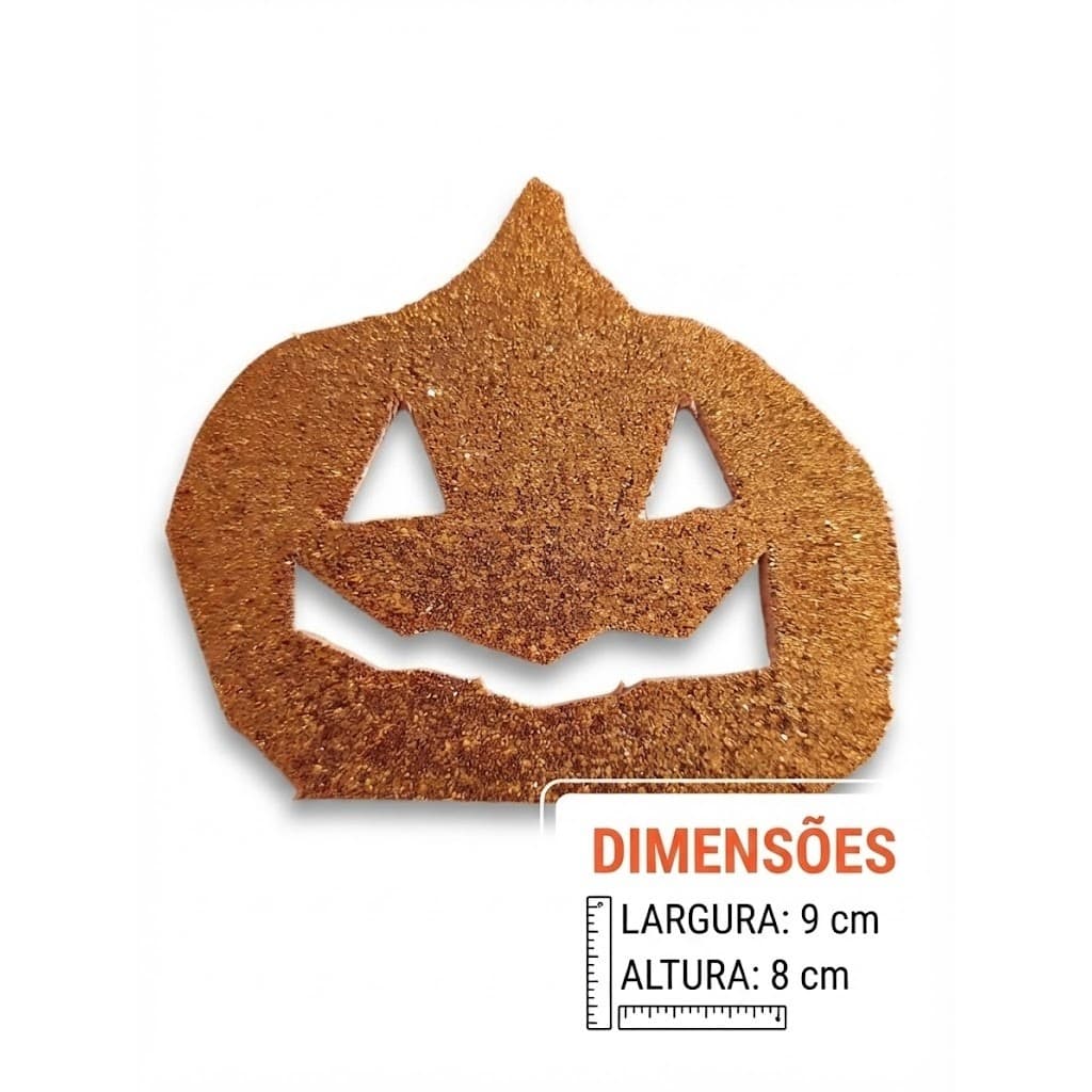 Apliques Abobora Halloween Em Eva Com Glitte Tamanho 9x8
