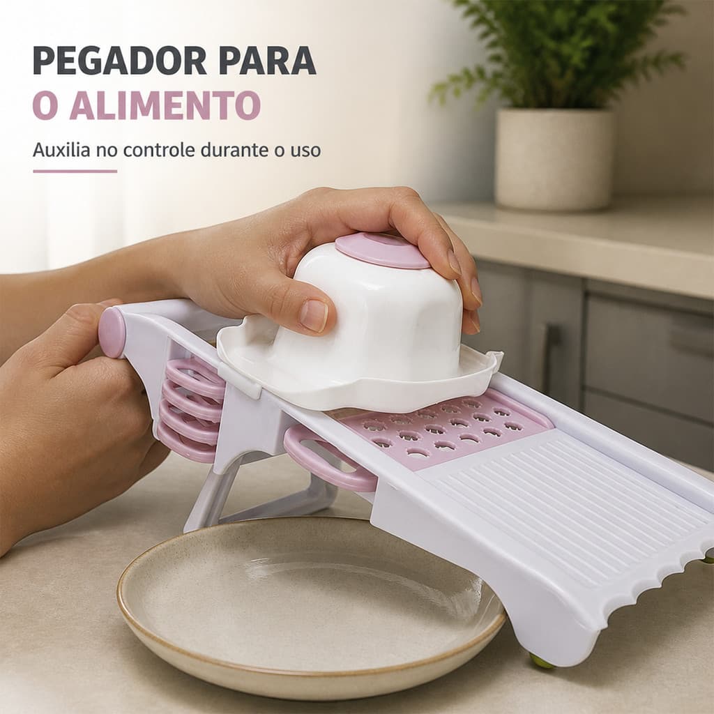 Ralador Fatiador de Legumes Manual Cortador Multifuncional para Frutas Verduras e Vegetais Alimentos