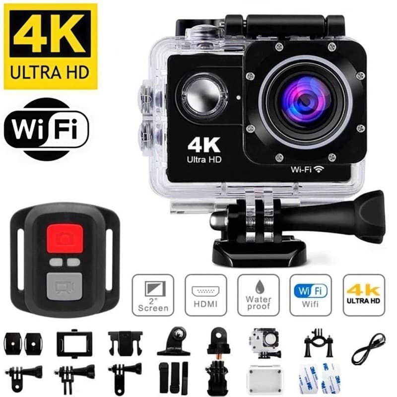 Câmera WIFI esportiva Full HD 4K à prova d'água 30 metros à prova d'água com controle remoto Voltikk