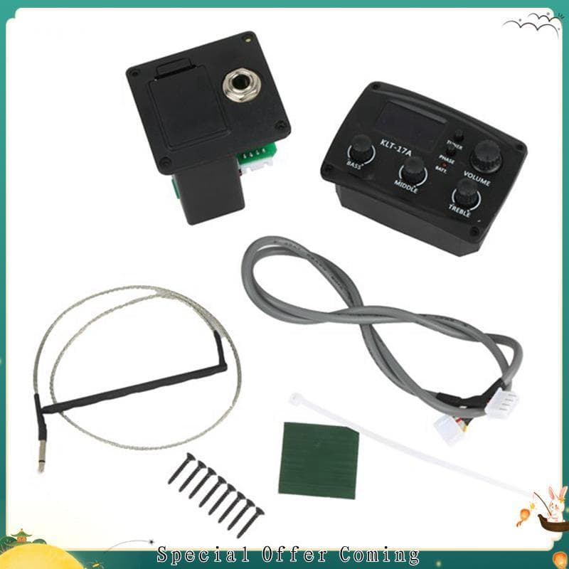 Pré-Amplificador De EQ De Guitarra Acústica Com Afinador De Procedimento Digital Equalizador De 3 Bandas Captador