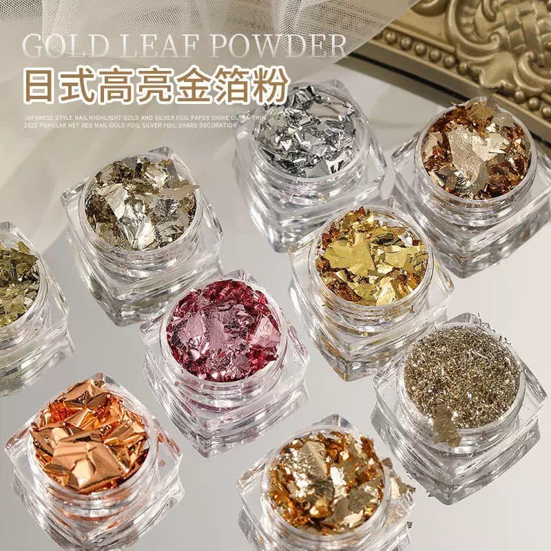 Manicure destaque folha de ouro papel Super Flash Ultra-fino radiação Irregular sinfonia prata fragmentos de folha de al